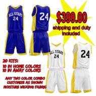 Picture of Lot of 20 Basketball Apparel (Jersey and Shorts) Custom Made for You with Numbers and Team Name. Style 514. Special